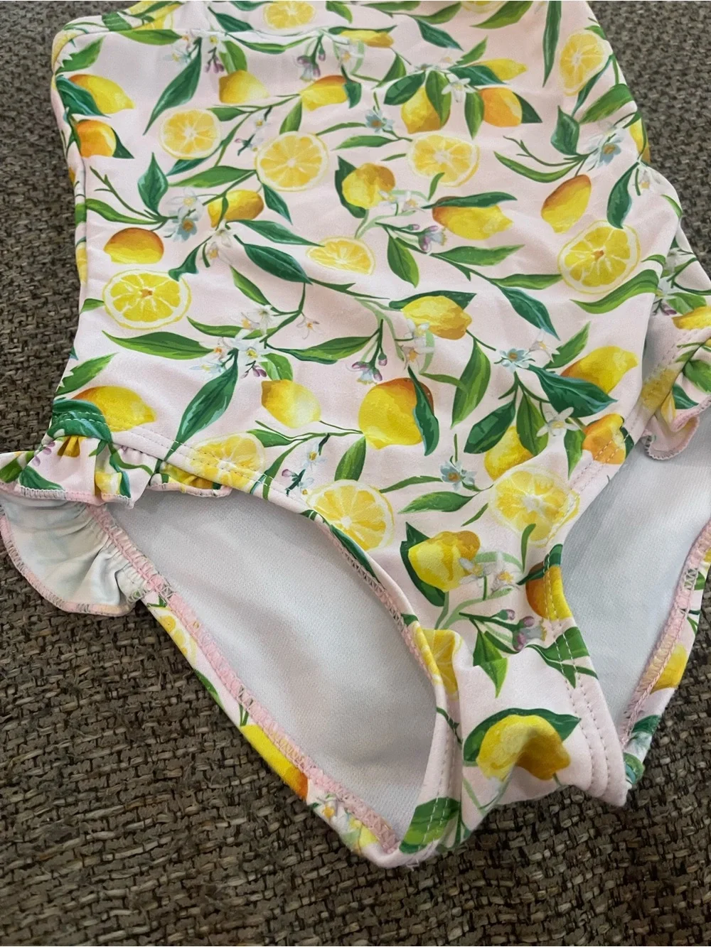 Snapper Rock Pink Lemon-Print Halter One-Piece Swimsuit